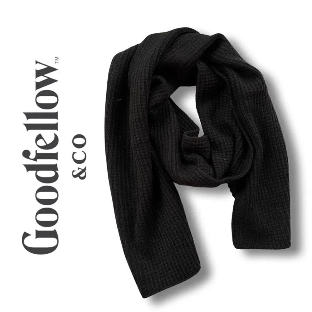 Men's Waffle Knit Scarves - Goodfellow & Co™ • Black • NWT